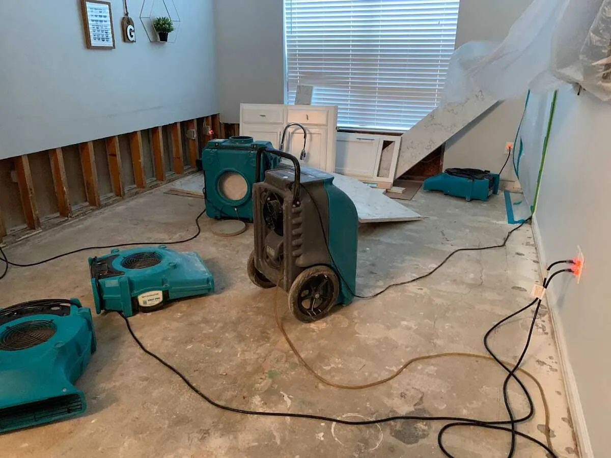 Dehumidifier in flood-cut room for Water Extraction & Removal in Soledad